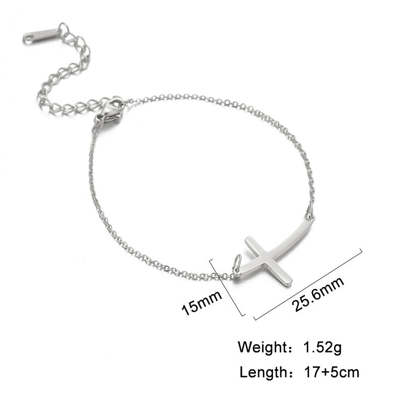 Elegant Cross Open Bracelet